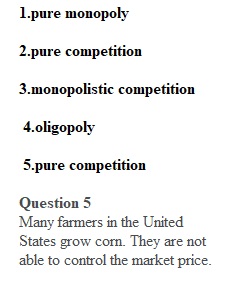 Section 3. Try This Four Market Structures